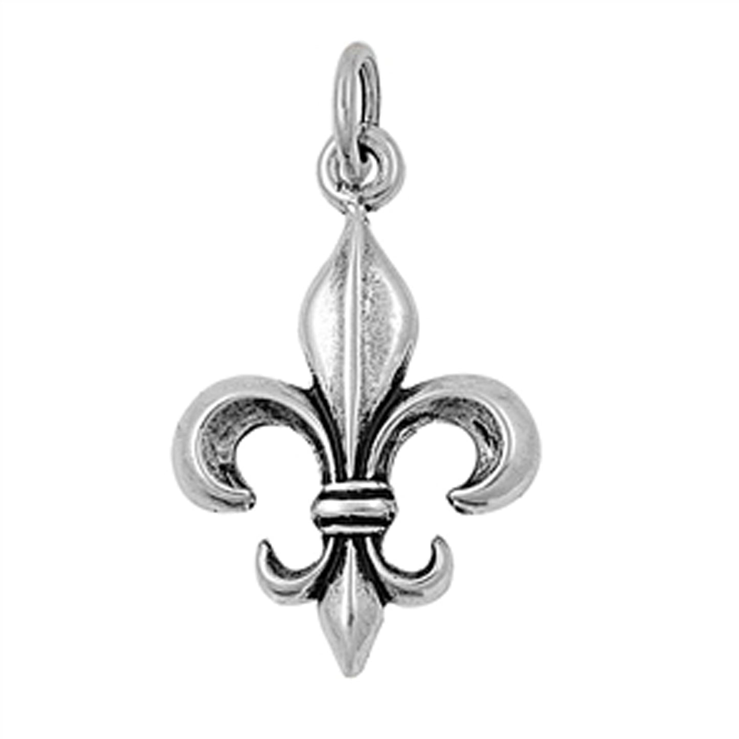 Small Simple Fleur-de-lis Pendant in Sterling Silver