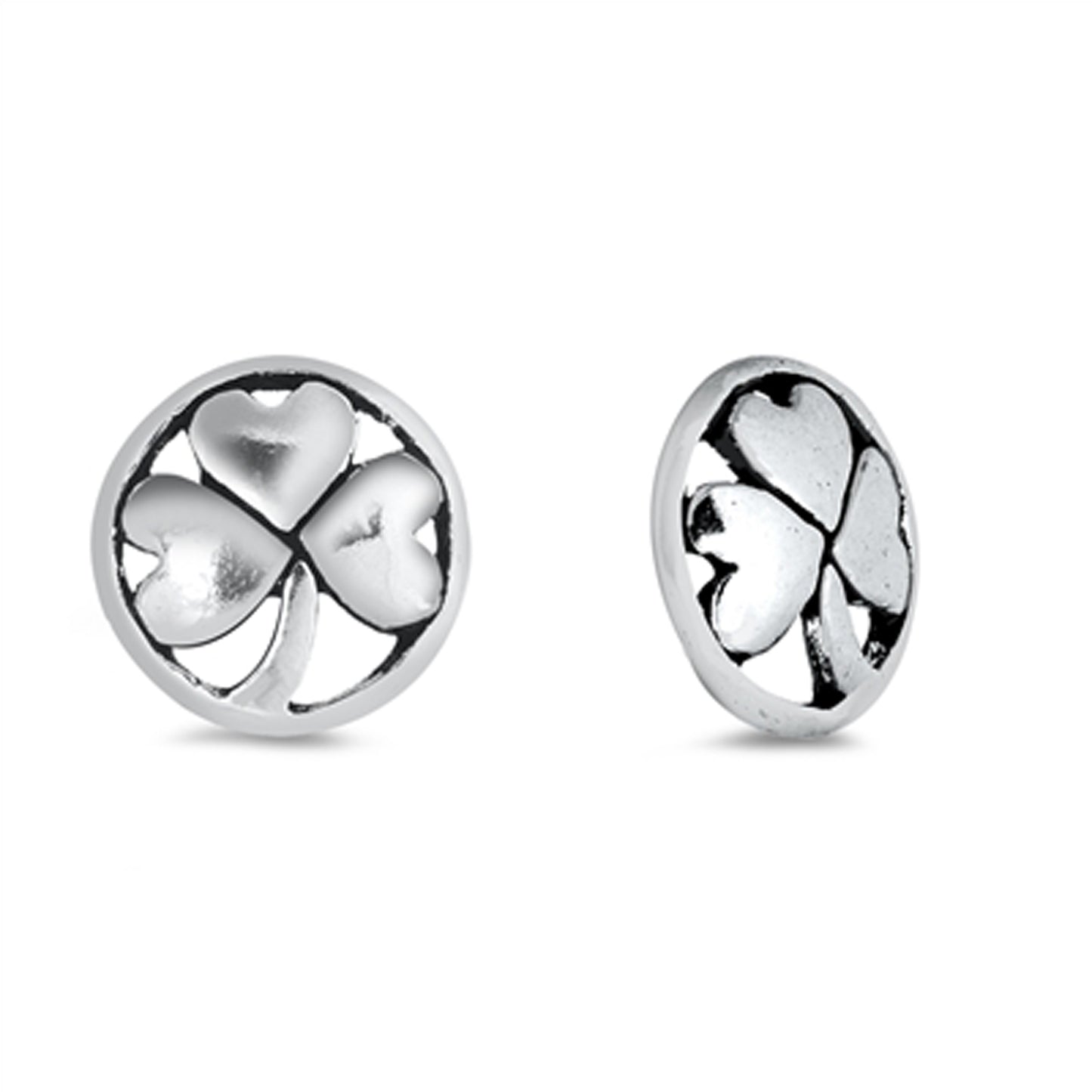 St. Patrick's Shamrock Stud Earrings in Sterling Silver