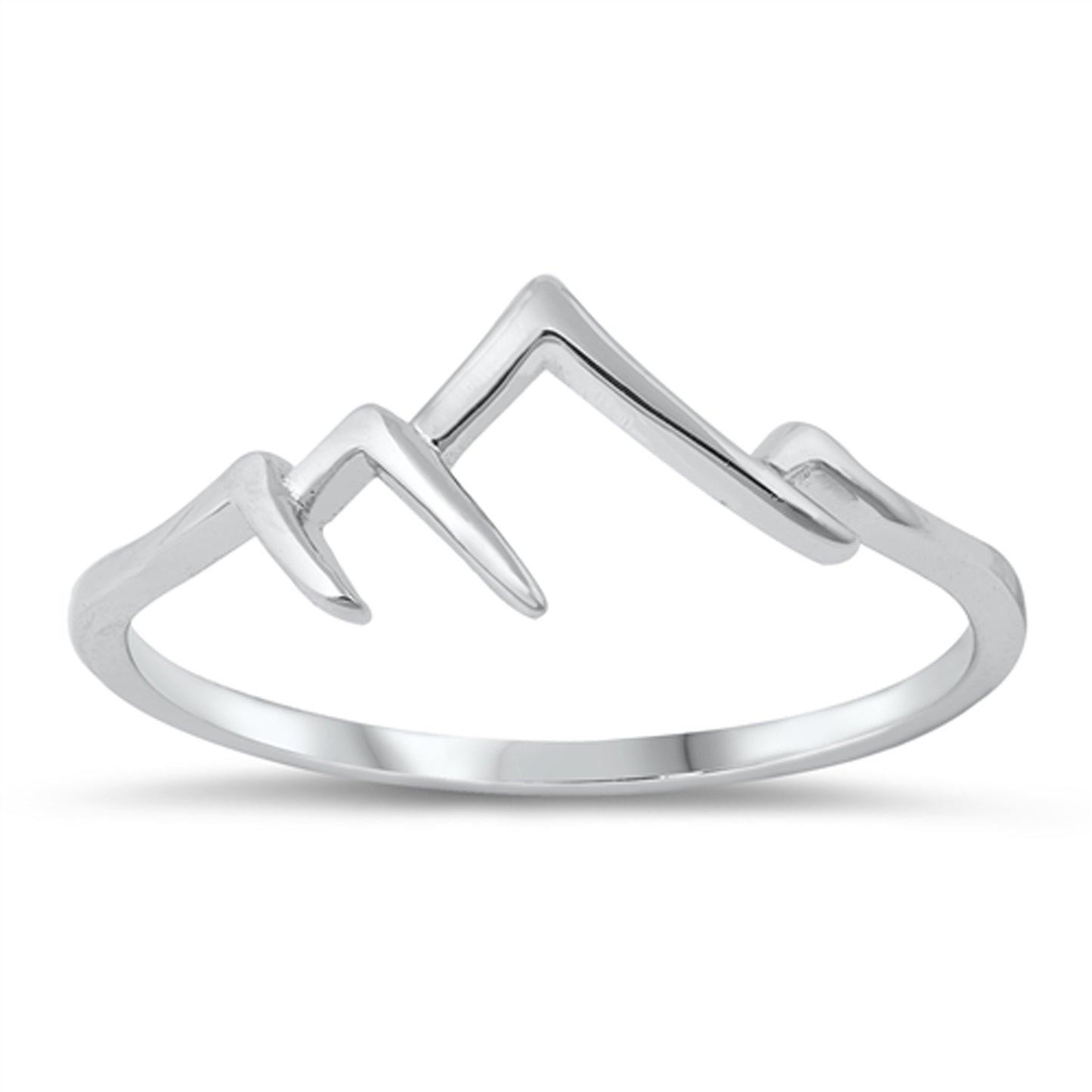 Mountain Outline Dainty Ring in Sterling Silver