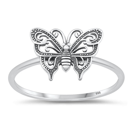 Filigree Heirloom Butterfly Ring in Sterling Silver