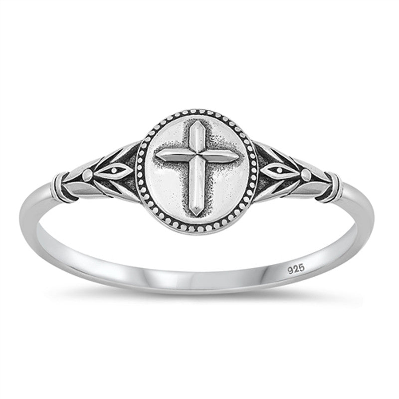 Antique Victorian Cross Ring in Sterling Silver