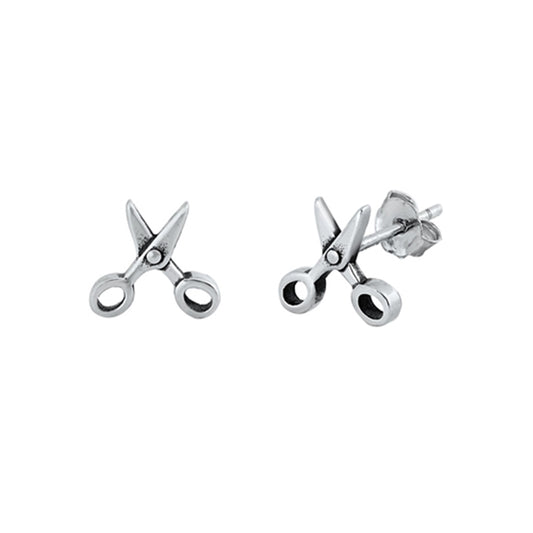 Small Scissors Stud Earrings in Sterling Silver