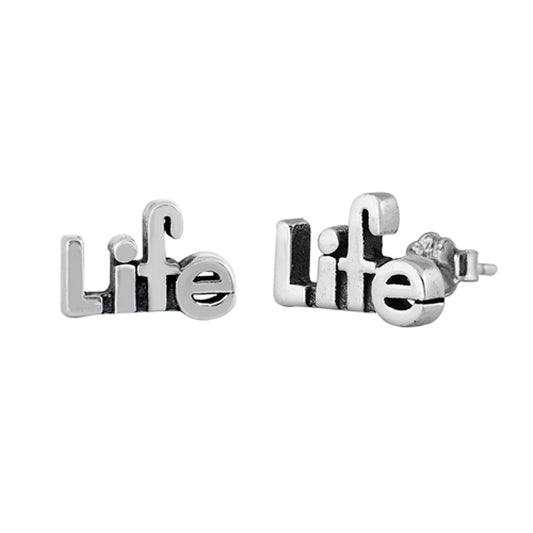 Life Stud Earings in Sterling Silver