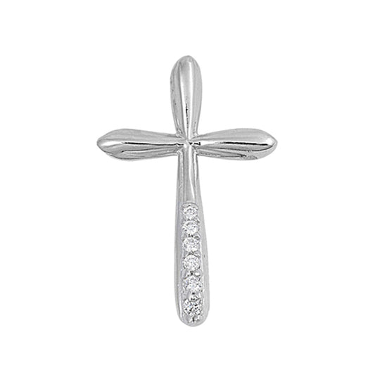 Cubic Zirconia 'The Way' Cross Pendant in Sterling Silver