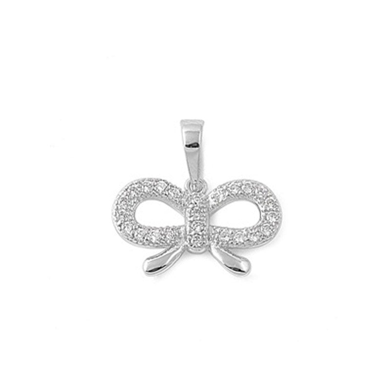 Radiant Heart with Cubic Zirconia Charm Pendant in Sterling Silver