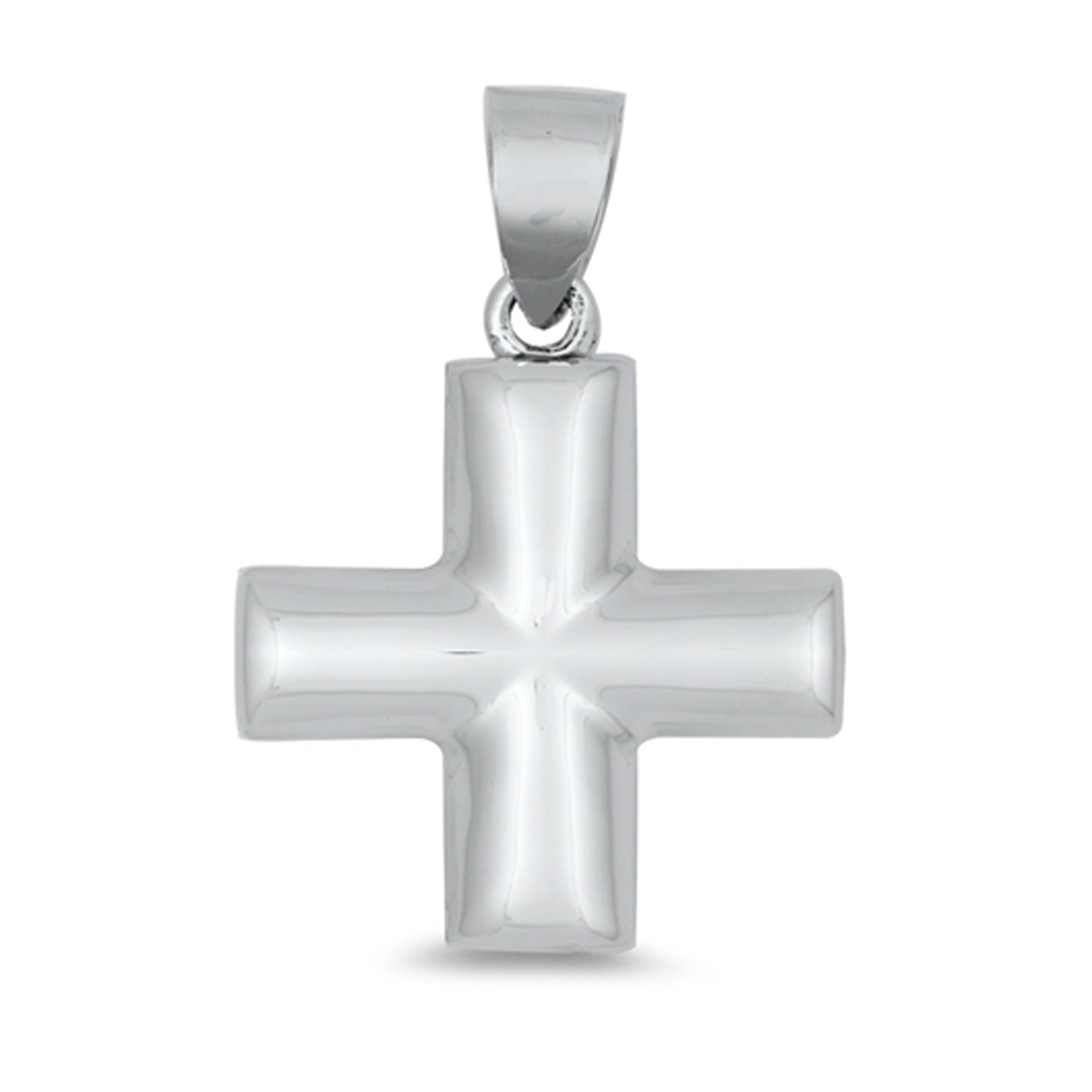 Short Cross Pendant in Sterling Silver