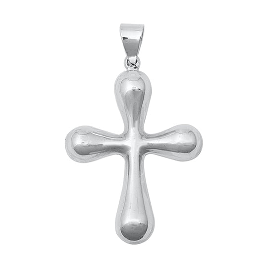 Polished Big Cross Pendant in Sterling Silver