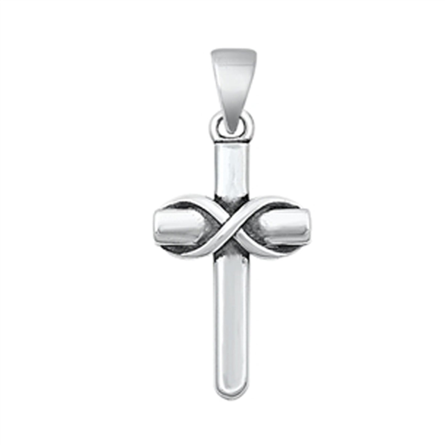 Infinite Love Small Cross Pendant in Sterling Silver