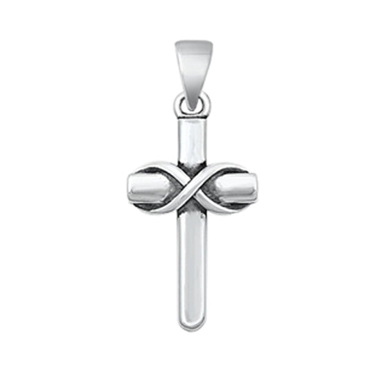 Infinite Love Small Cross Pendant in Sterling Silver