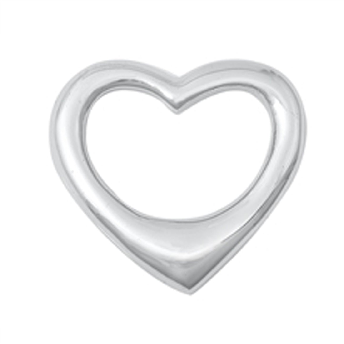 Floating Open Heart Pendant in Sterling Silver