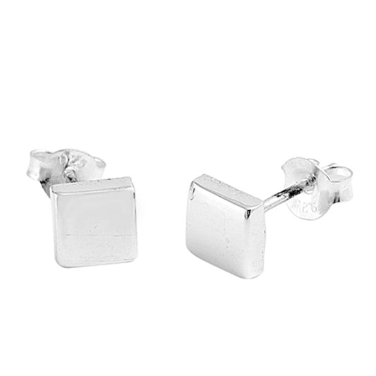 Square Stud Earrings in Sterling Silver