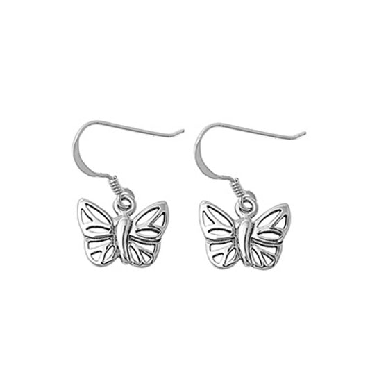 Intricate Butterfly Dangle Earrings for Teens Sterling Silver