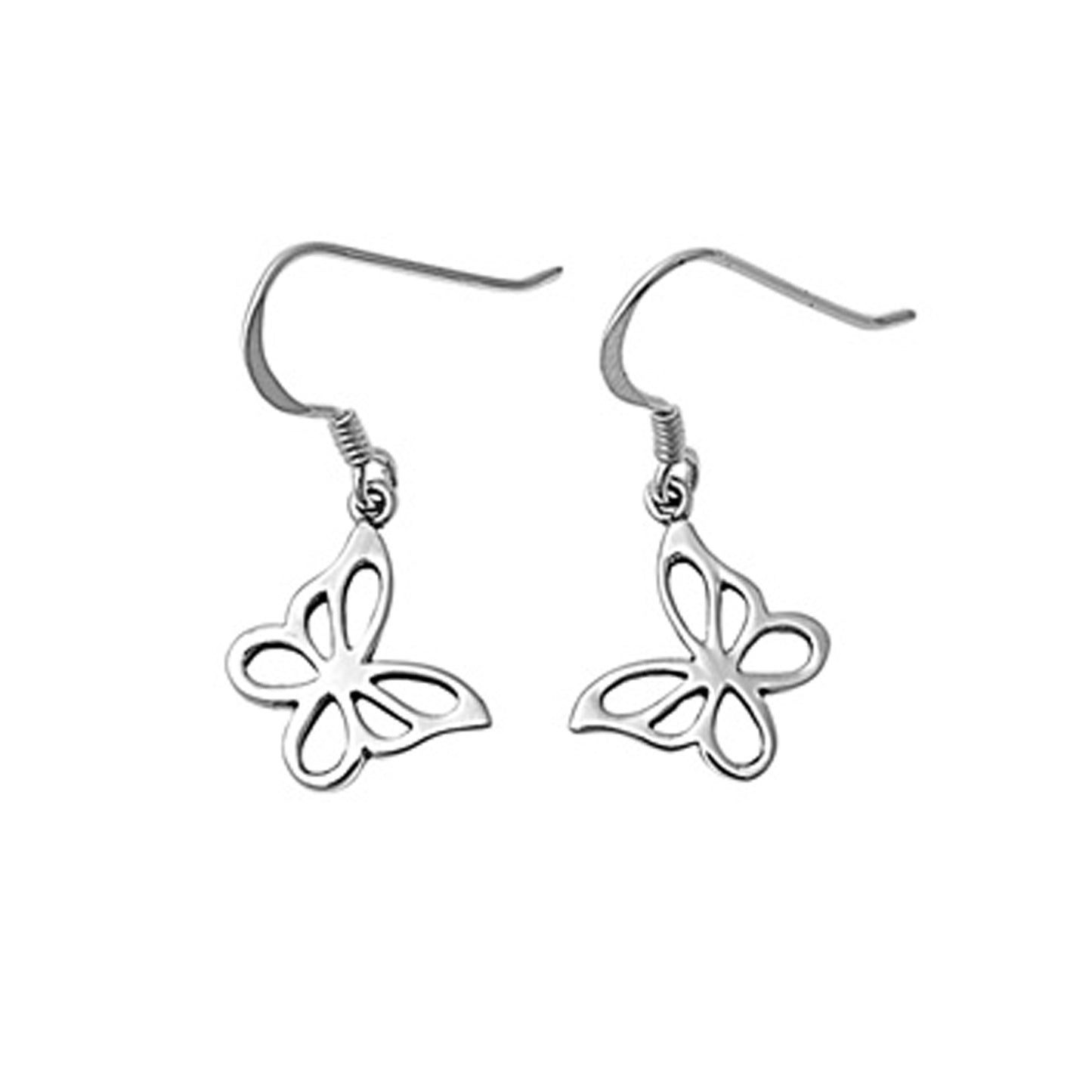 Openwork Butterfly Dangle Earrings Sterling Silver