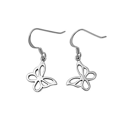 Openwork Butterfly Dangle Earrings Sterling Silver