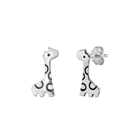 Tiny Giraffe Stud Earrings in Sterling Silver