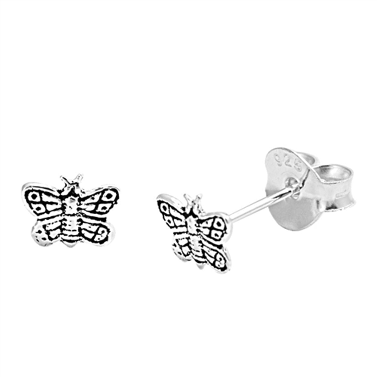 Small Butterfly Stud Earrings in Sterling Silver