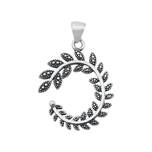 Semi Circle Vine Pendant in Sterling Silver