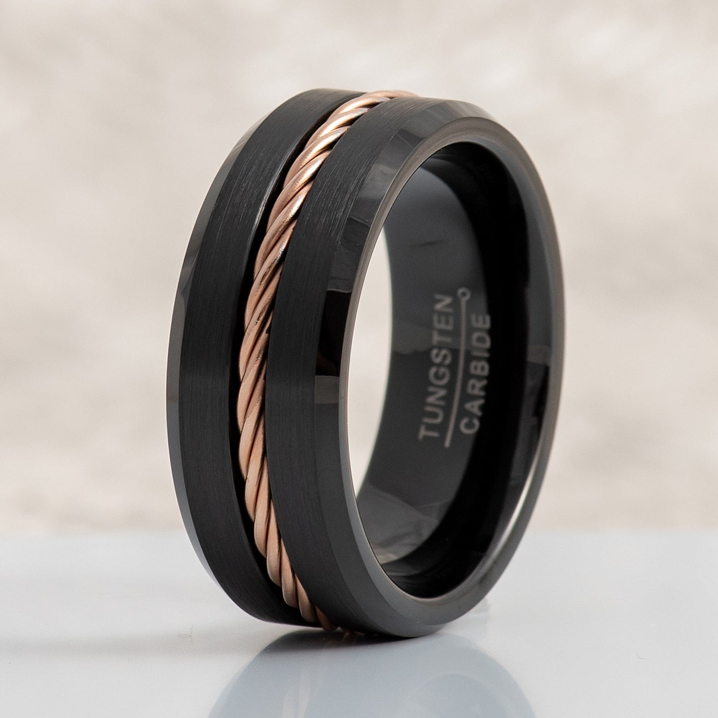 Twisted Rope Center Anniversary Wedding Ring