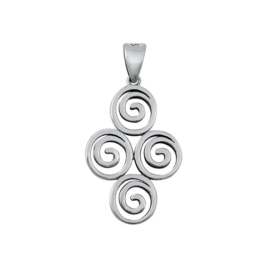 Spiral Design Cross Pendant in Sterling Silver