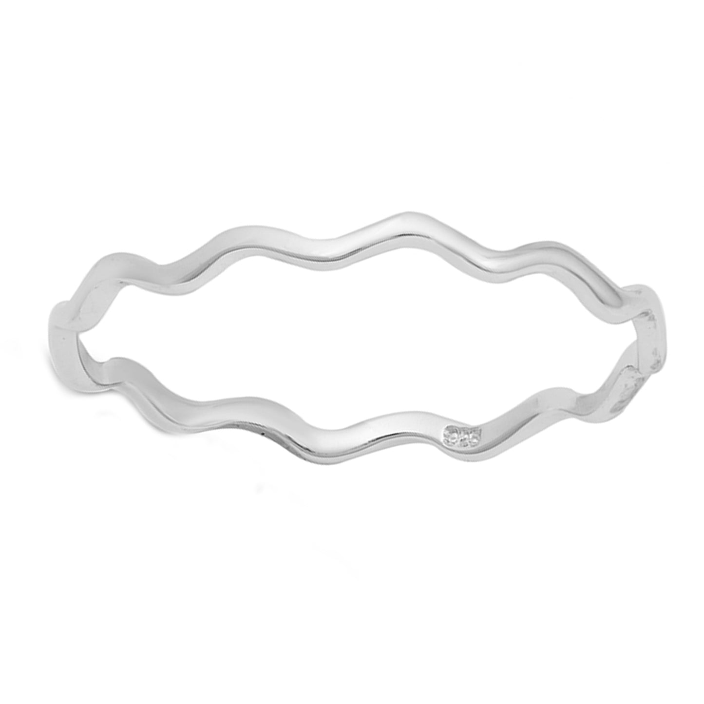 Curved Stackable Midi Ring in Sterling Silver