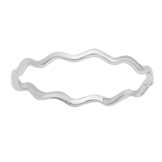 Curved Stackable Midi Ring in Sterling Silver