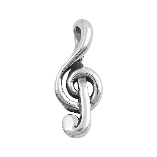 Handcrafted G-Clef Music Pendant in Sterling Silver