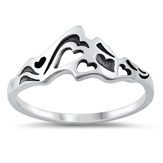 Mountain Lover Motif Ring in Sterling Silver