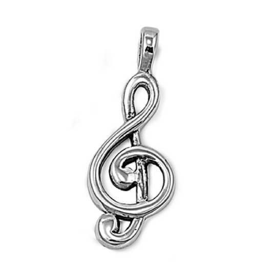 Small G-Clef Pendant in Sterling Silver