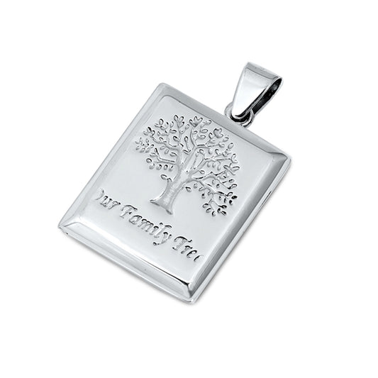 My Family Tree Square Pendant in Sterling Silver