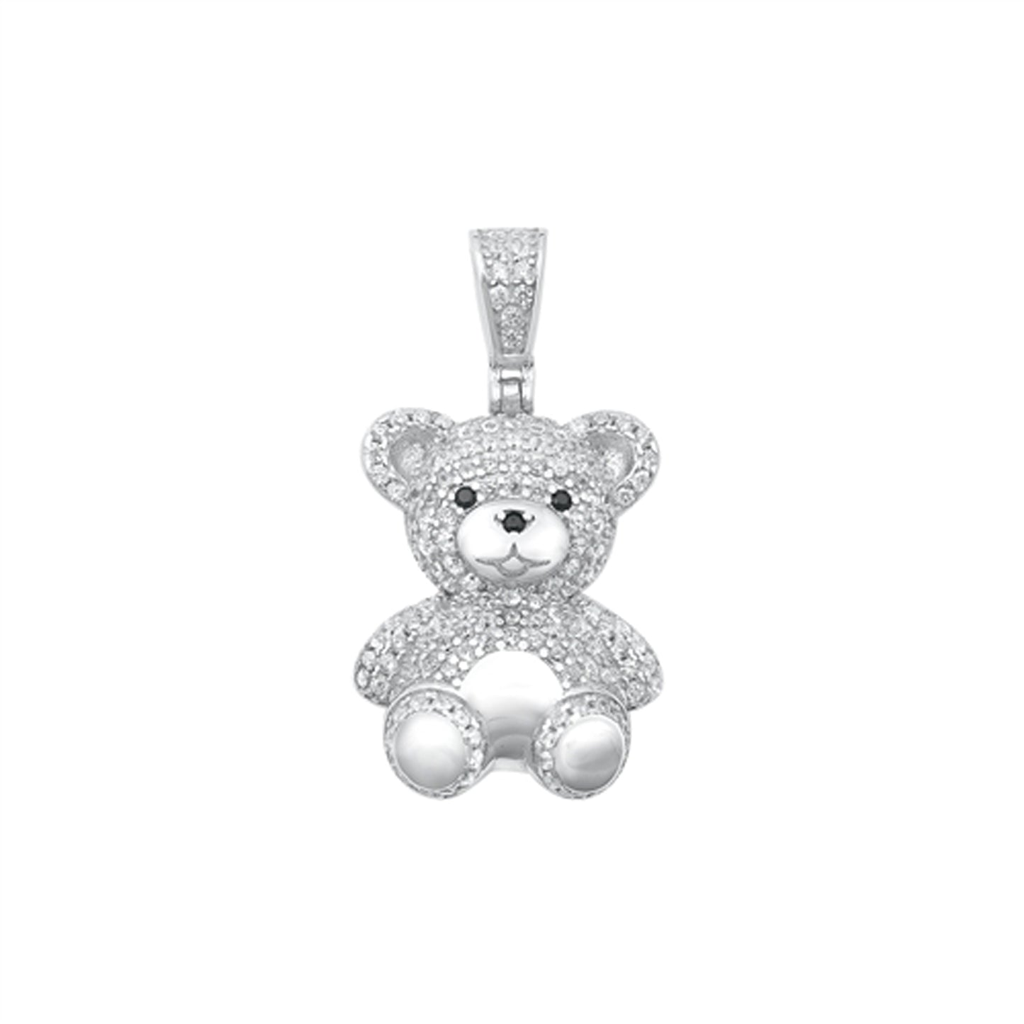 Cuddly Teddy Bear Pendant in Sterling Silver