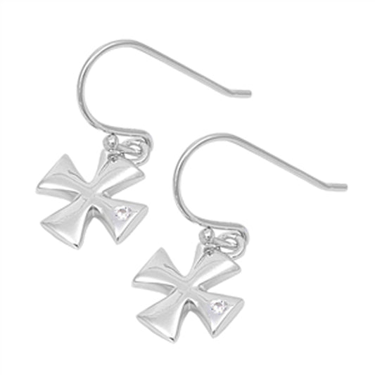 Heart Duo Cubic Zirconia Stud Earrings in Sterling Silver