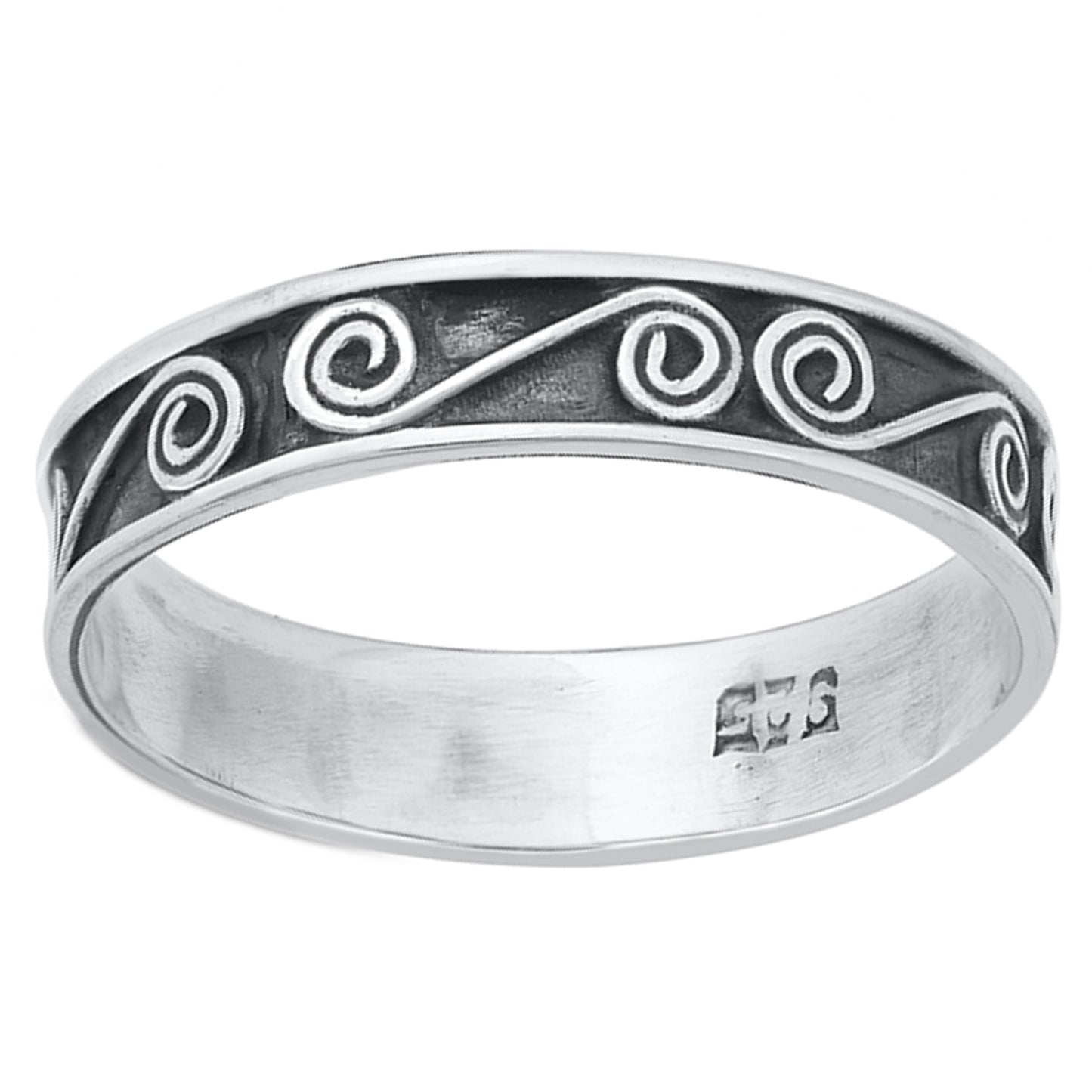 Spiral Design Bali Ring in Sterling Silver