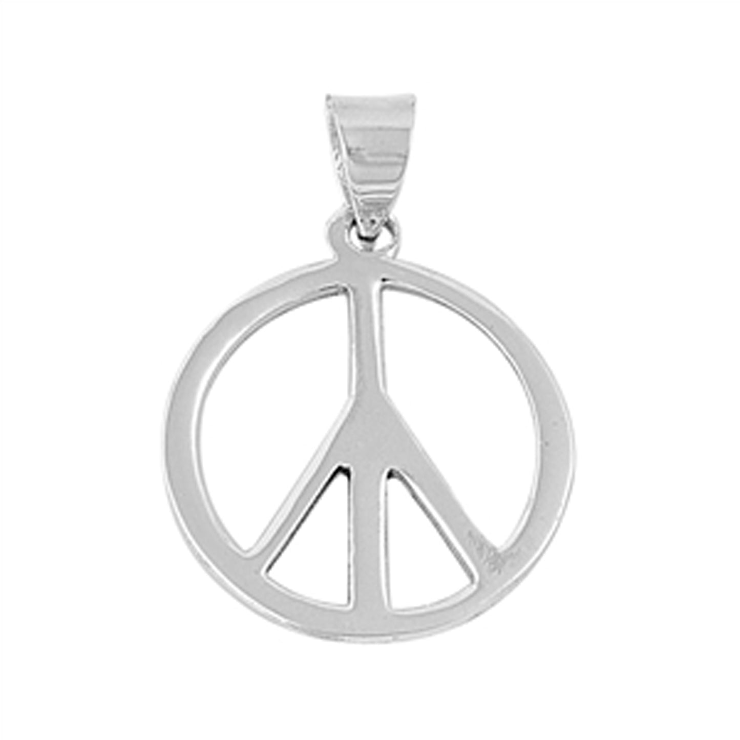 Classic Peace Symbol Pendant in Sterling Silver