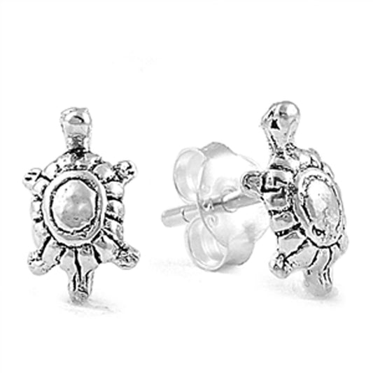 Sea Turtle Stud Earrings in Sterling Silver