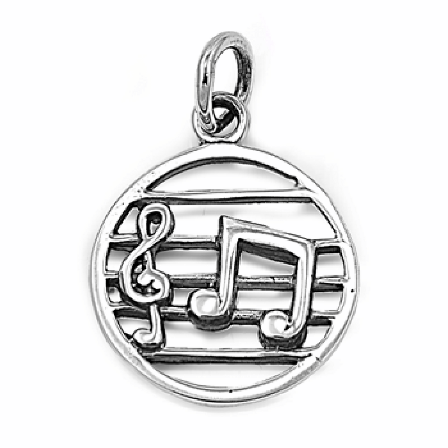 Musical Notes Pendant in Sterling Silver