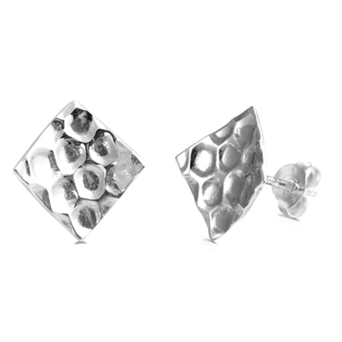 Cheese Stud Earrings in Sterling Silver