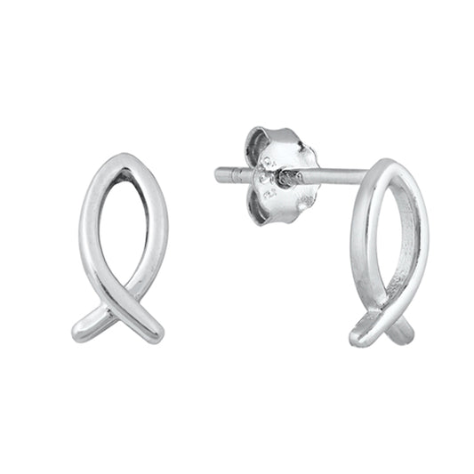 Music Notes Stud Earrings in Sterling Silver