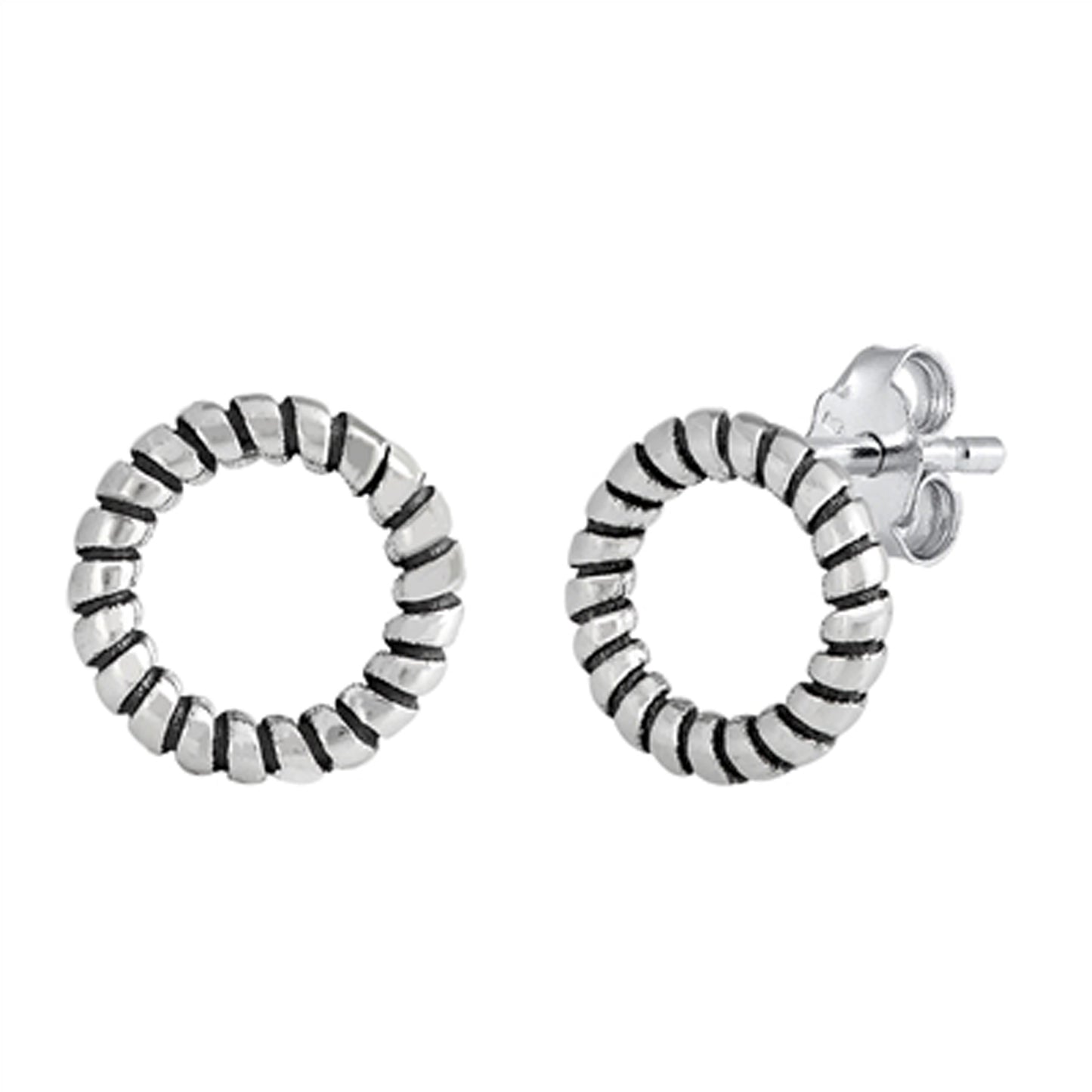 Donut Stud Earrings in Sterling Silver