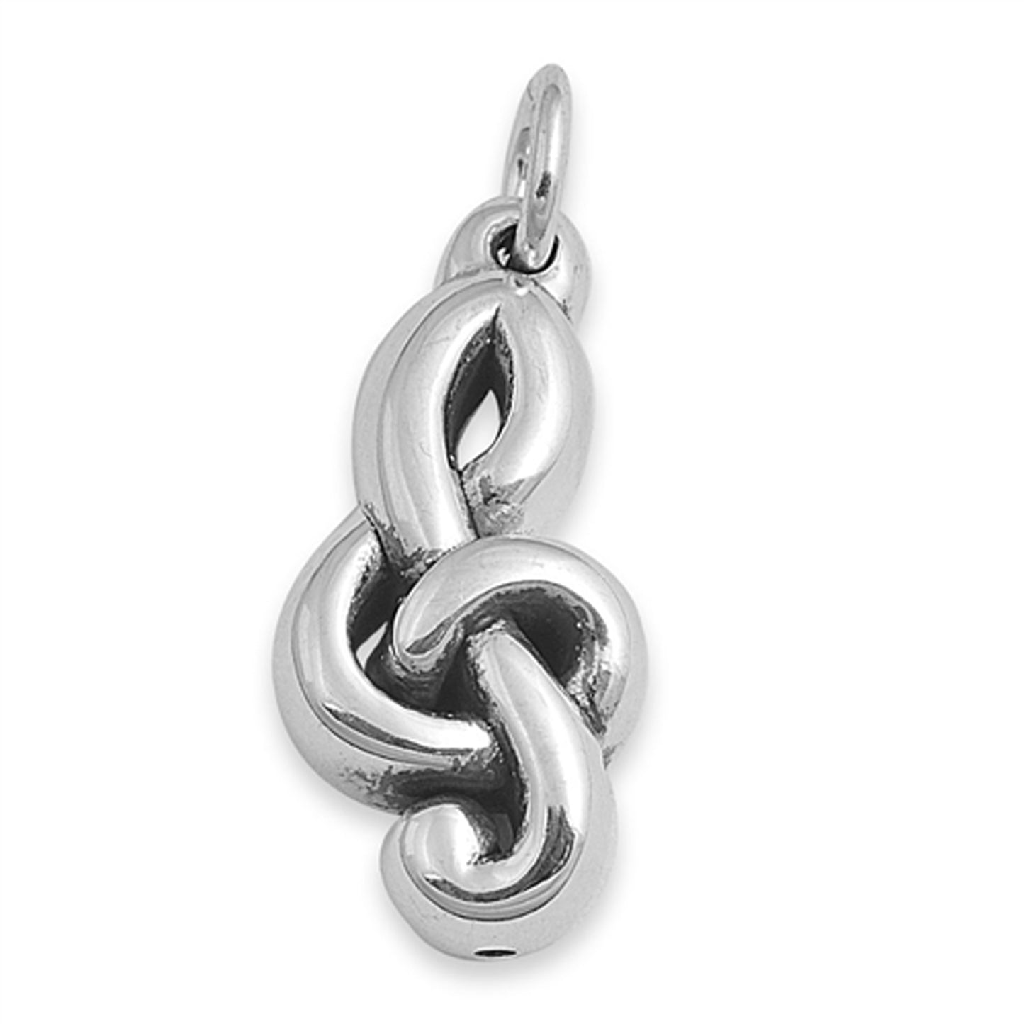 Small G-Clef Musical Note Pendant in Sterling Silver