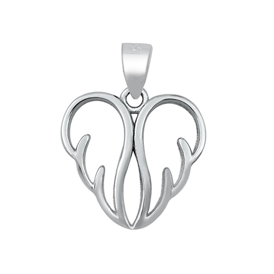 Angel's Wings Pendant Polish Finish in Sterling Silver