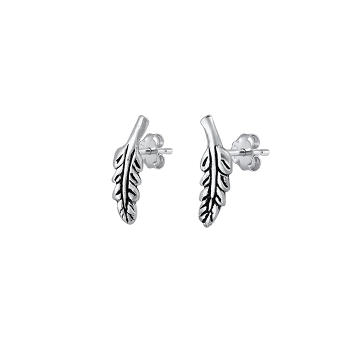 Dainty Leaf Stud Earrings in Sterling Silver