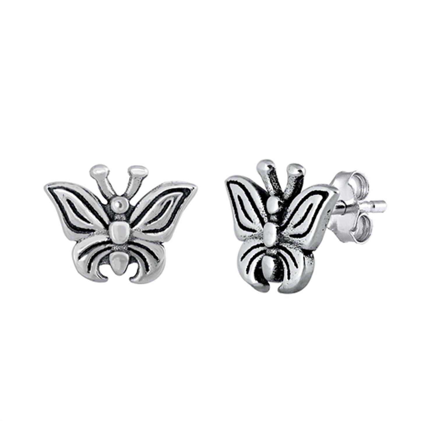 Butterfly Stud Earrings for Teens in Sterling Silver