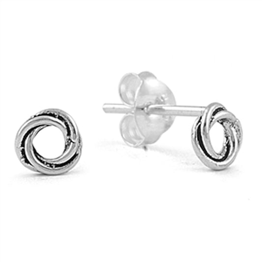 Openwork Love Knot Stud Earrings in Sterling Silver