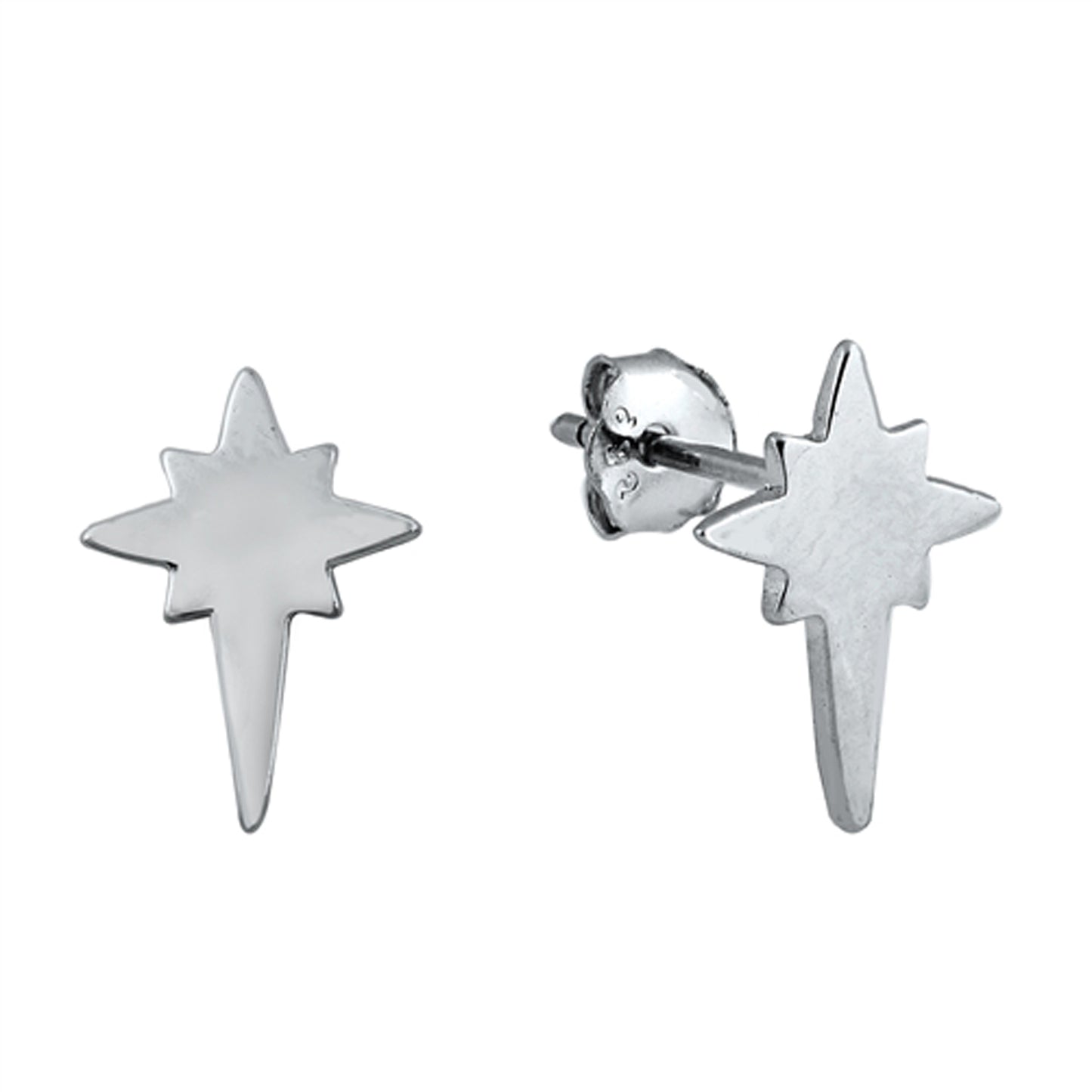 Star of Bethlehem Stud Earrings in Sterling Silver