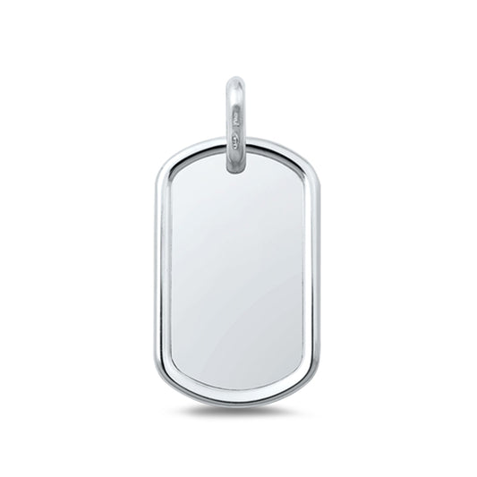 Engravable Dog Tag Pendant in Sterling Silver