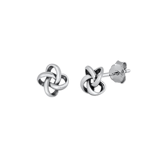 Open Love Knot Stud Earrings in Sterling Silver