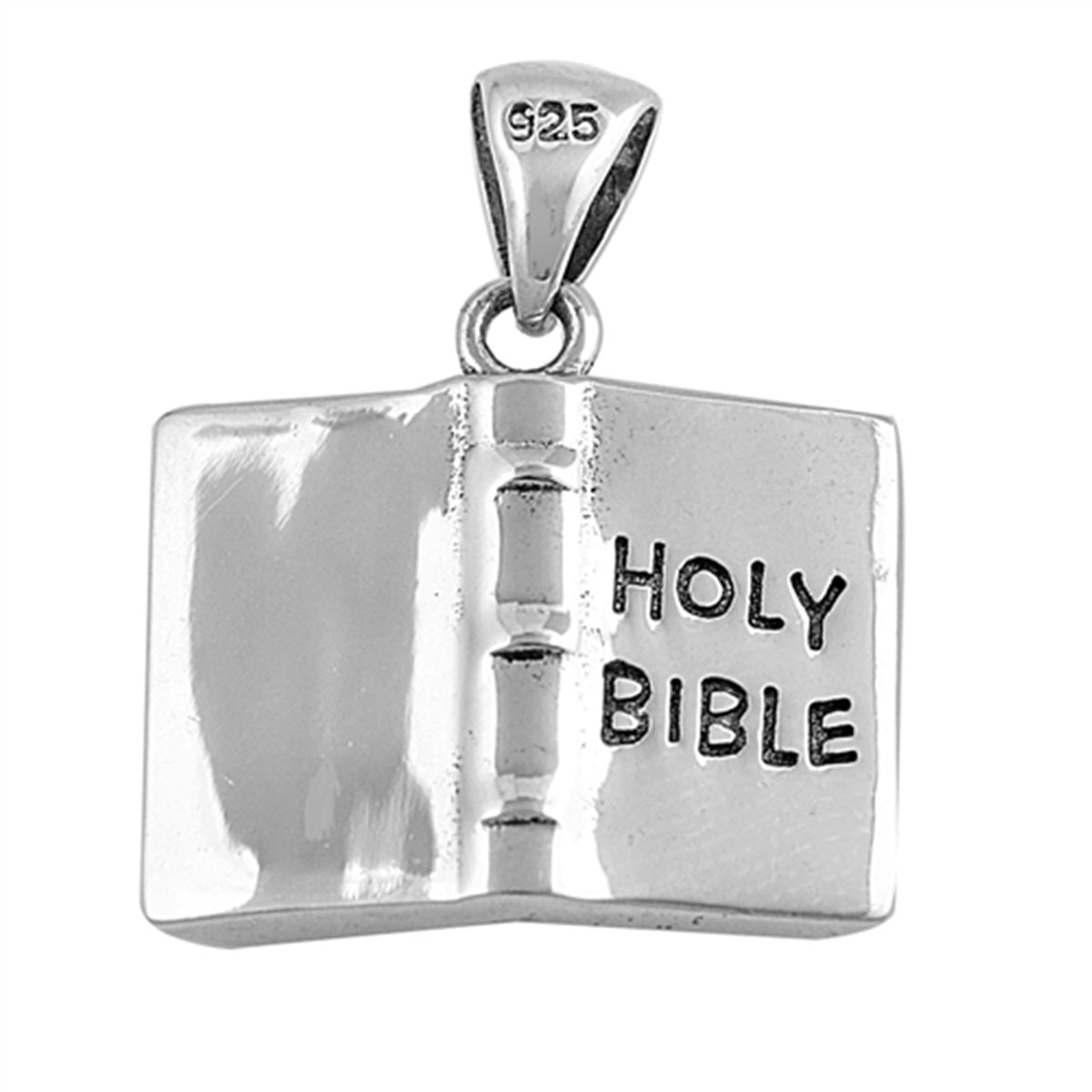 Christian Holy Bible Pendant in Sterling Silver