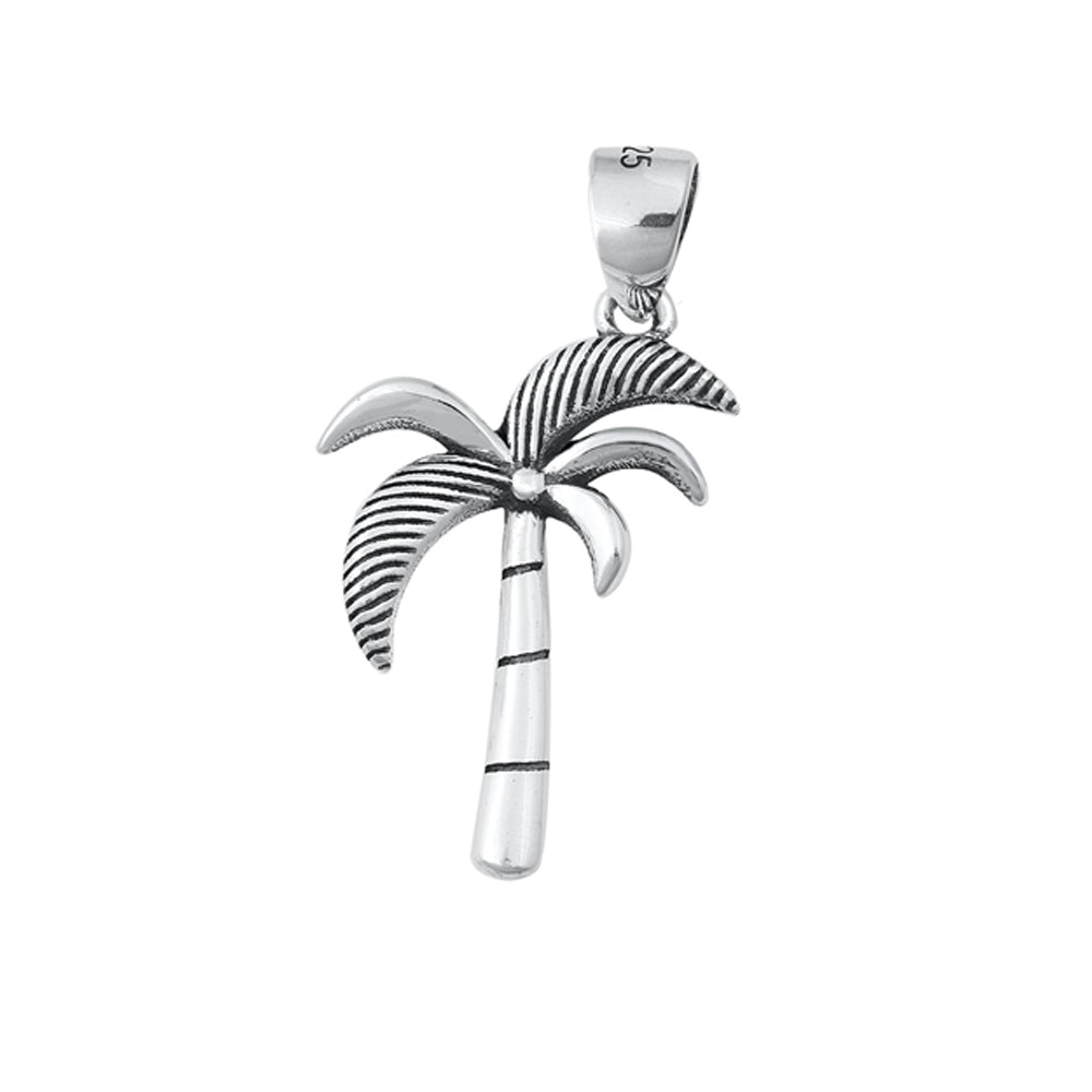 Palm Tree Pendant in Sterling Silver