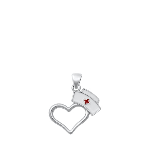 A Nurse's Heart Pendant in Sterling Silver