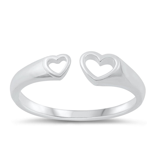 Two Hearts Family Ring for Mom in Sterling Silver